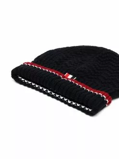 Thom Browne knitted merino beanie hat