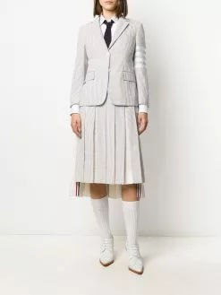 Thom Browne pleat-detail seersucker skirt