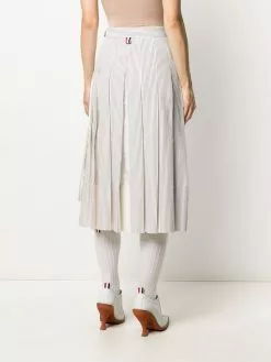 Thom Browne pleat-detail seersucker skirt