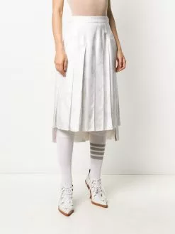 Thom Browne ribbons print pleated skirt