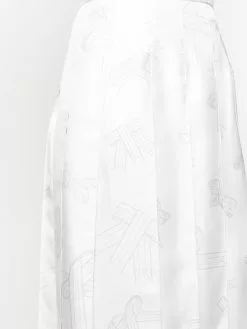Thom Browne ribbons print pleated skirt