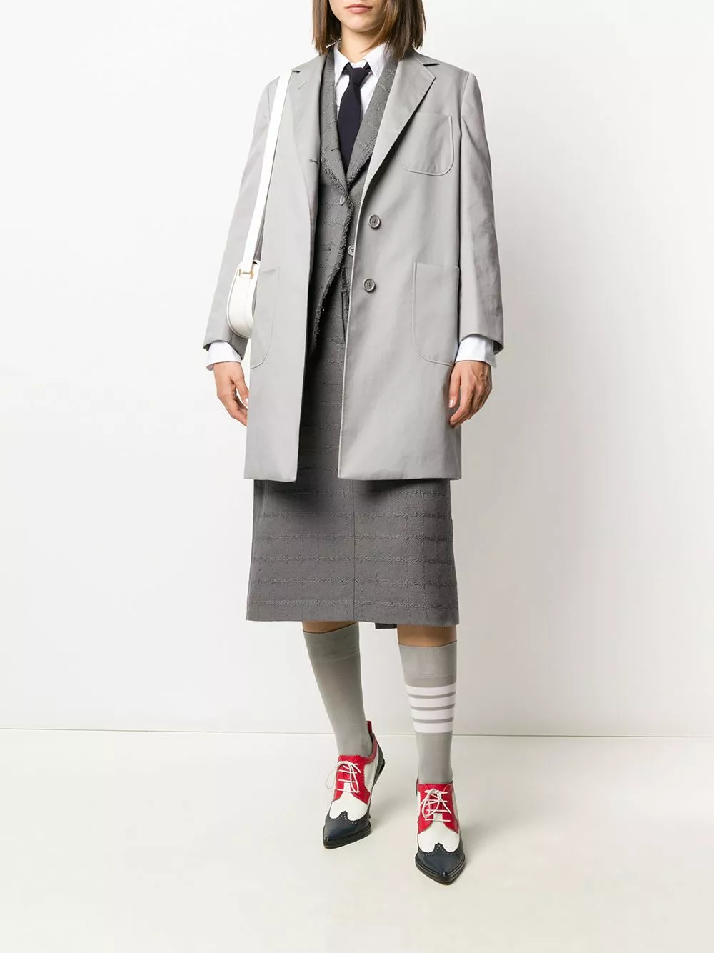 Thom Browne Mid length sack overcoat single breasted coats of women 2 Thom Browne mid-length sack overcoat