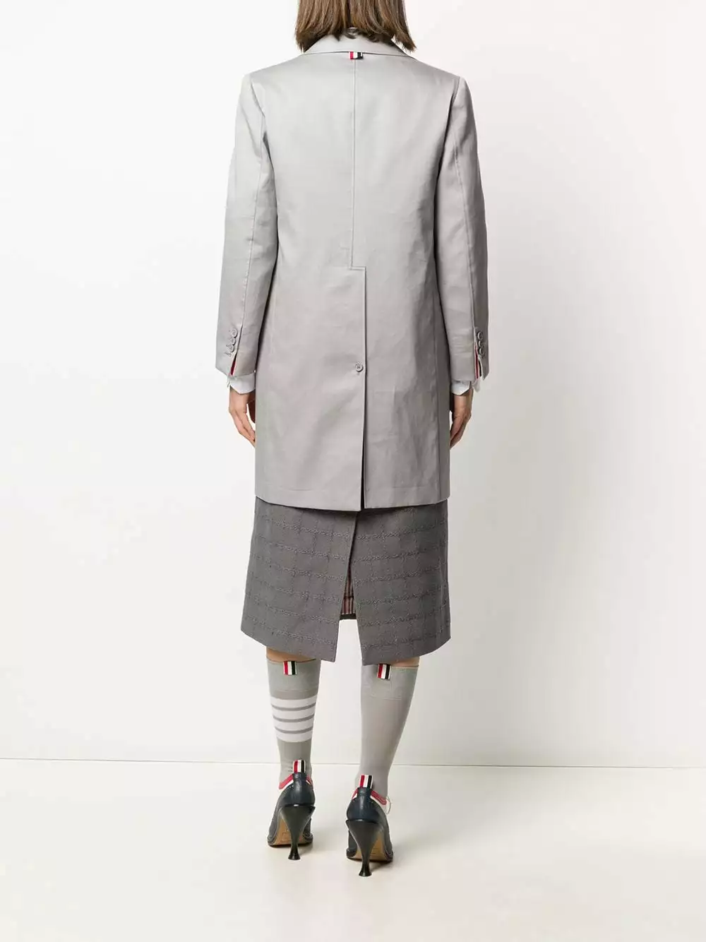 Thom Browne Mid length sack overcoat single breasted coats of women 4 Thom Browne mid-length sack overcoat