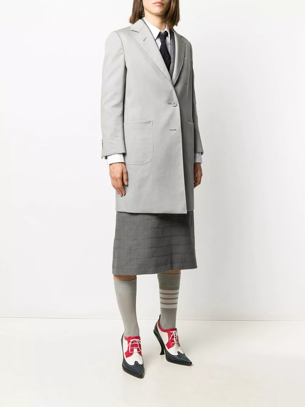 Thom Browne Mid length sack overcoat single breasted coats of women 3 Thom Browne mid-length sack overcoat