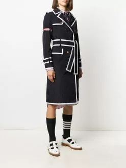 Thom Browne contrast-trim trench coat