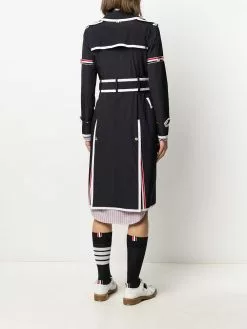 Thom Browne contrast-trim trench coat