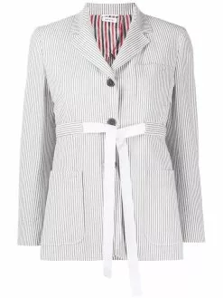 Thom Browne seersucker belted sack jacket