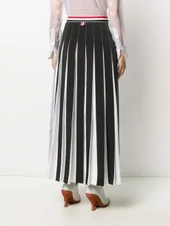 Thom Browne RWB-detail pleated ankle-length skirt