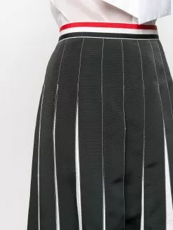Thom Browne RWB-detail pleated ankle-length skirt