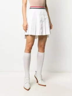 Thom Browne RWB-stripe pleated skirt