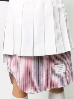 Thom Browne RWB-stripe pleated skirt