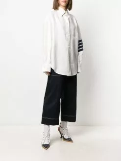 Thom Browne 4-Bar stripe oversize shirt