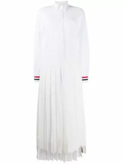 Thom Browne pleat-detail shirt dress
