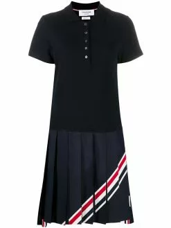 Thom Browne RWB-stripe polo dress