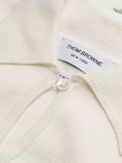 Thom Browne 4-Bar stripe pleated polo dress