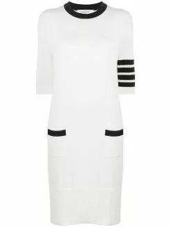 Thom Browne Hector four-bar stripe midi dress