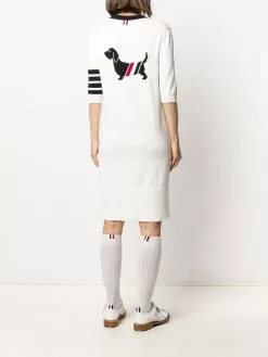 Thom Browne Hector four-bar stripe midi dress