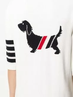 Thom Browne Hector four-bar stripe midi dress