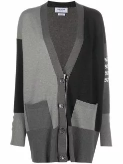 Thom Browne Funmix 4-Bar stripe cardi-coat