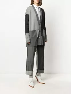 Thom Browne Funmix 4-Bar stripe cardi-coat