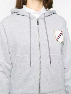 Thom Browne patch-detail zip-up hoodie