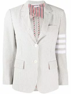 Thom Browne 4-Bar stripe seersucker sportcoat