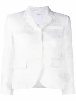 Thom Browne RWB-bow single-breasted blazer