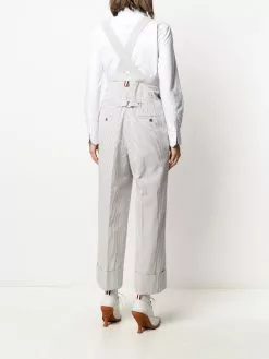 Thom Browne stripe high-waist trousers with suspenders