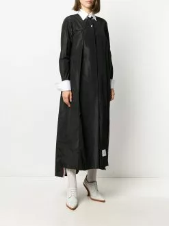 Thom Browne contrasting-collar pleated shirt dress