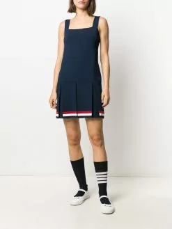 Thom Browne RWB-stripe pleated dress