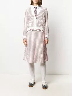 Thom Browne RWB-stripe tweed cardigan