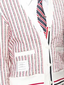 Thom Browne RWB-stripe tweed cardigan