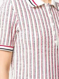 Thom Browne RWB-stripe tweed polo top