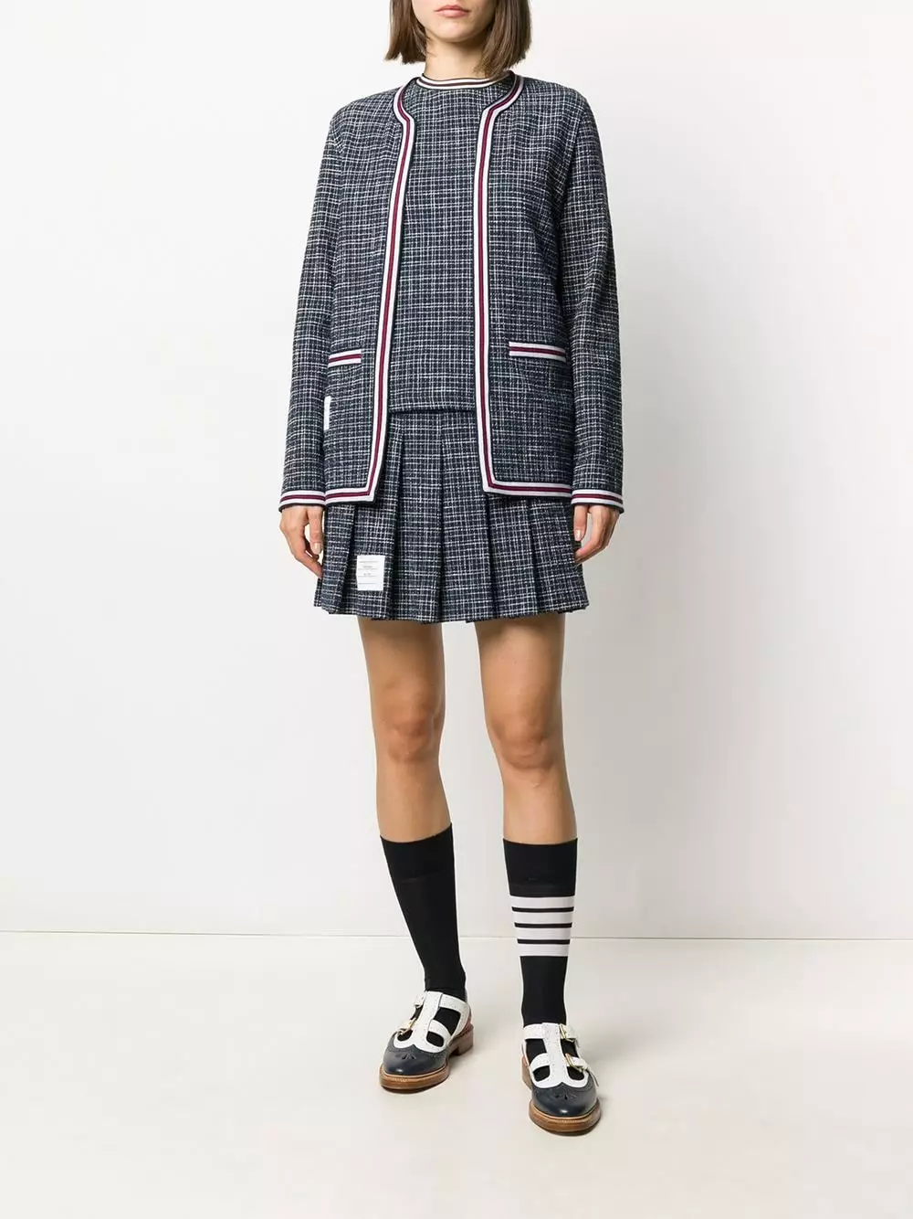 Thom Browne Hairline check tweed jacket tweed jackets of women 2 Thom Browne hairline-check tweed jacket