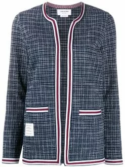 Thom Browne hairline-check tweed jacket