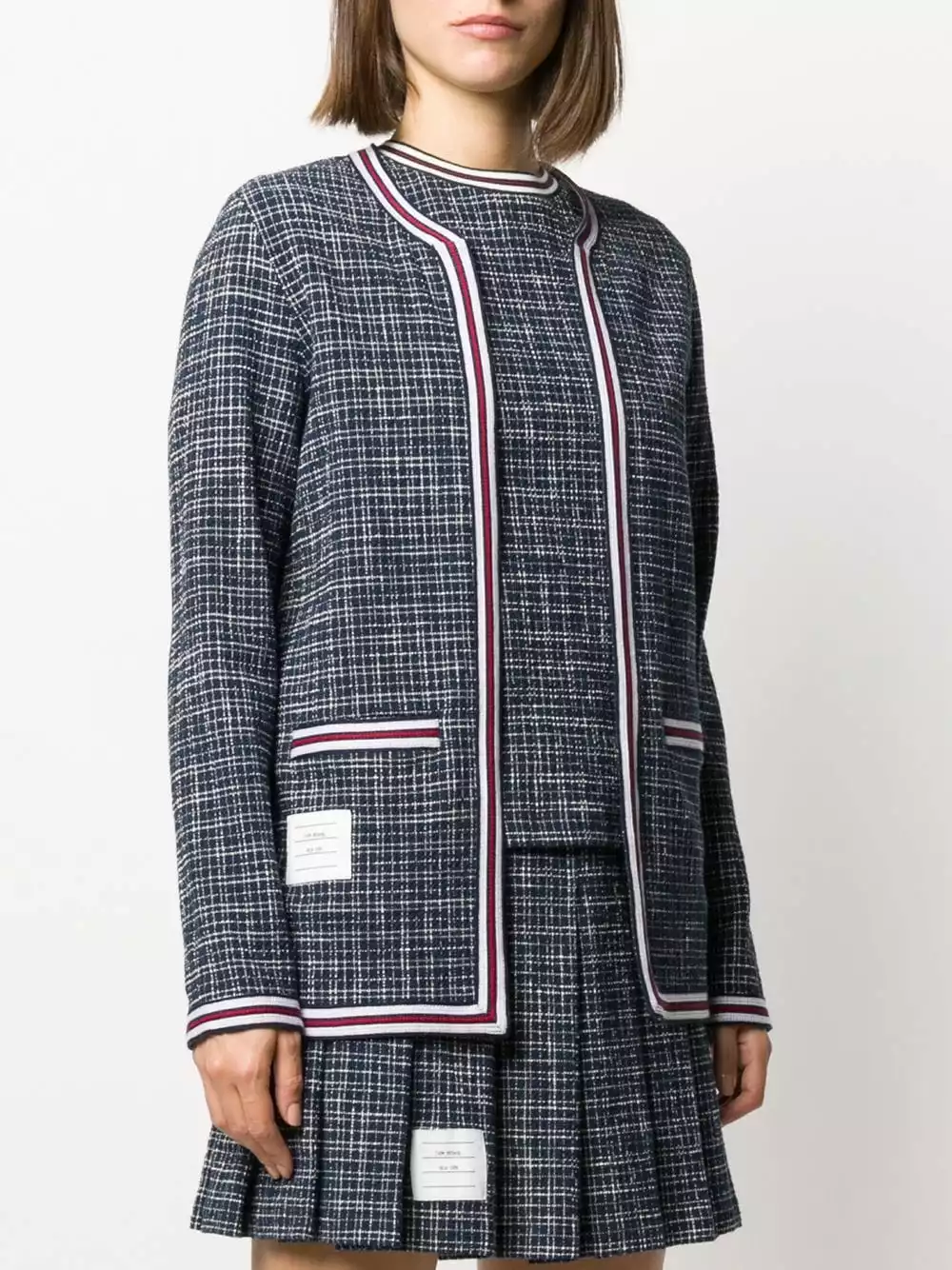 Thom Browne Hairline check tweed jacket tweed jackets of women 3 Thom Browne hairline-check tweed jacket