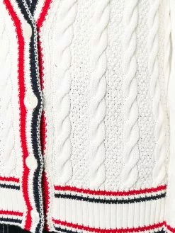 Thom Browne cable knit V-neck cardigan
