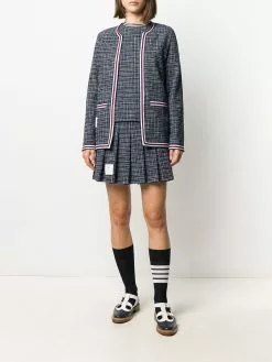 Thom Browne hairline-check pleated skirt