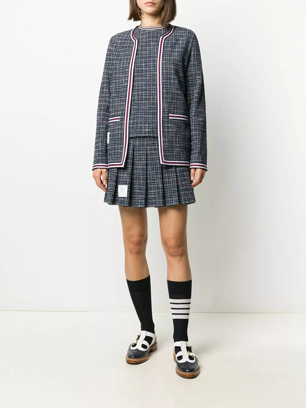 Thom Browne Hairline check pleated skirt pleated skirts of women 2 Thom Browne hairline-check pleated skirt