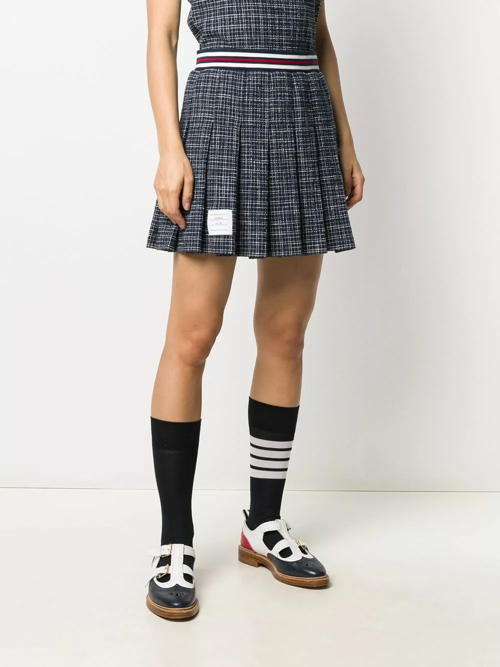 Thom Browne Hairline check pleated skirt pleated skirts of women 3 Thom Browne hairline-check pleated skirt