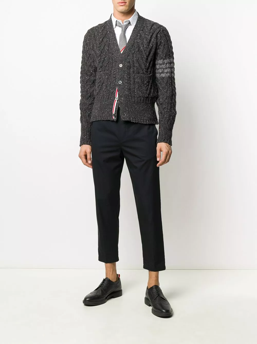 Thom Browne 4 Bar Aran cardigan cardigans of men 2 Thom Browne 4-Bar Aran cardigan