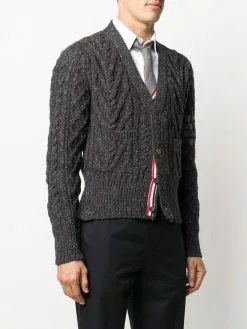 Thom Browne 4 Bar Aran cardigan cardigans of men 7 Thom Browne 4-Bar Aran cardigan