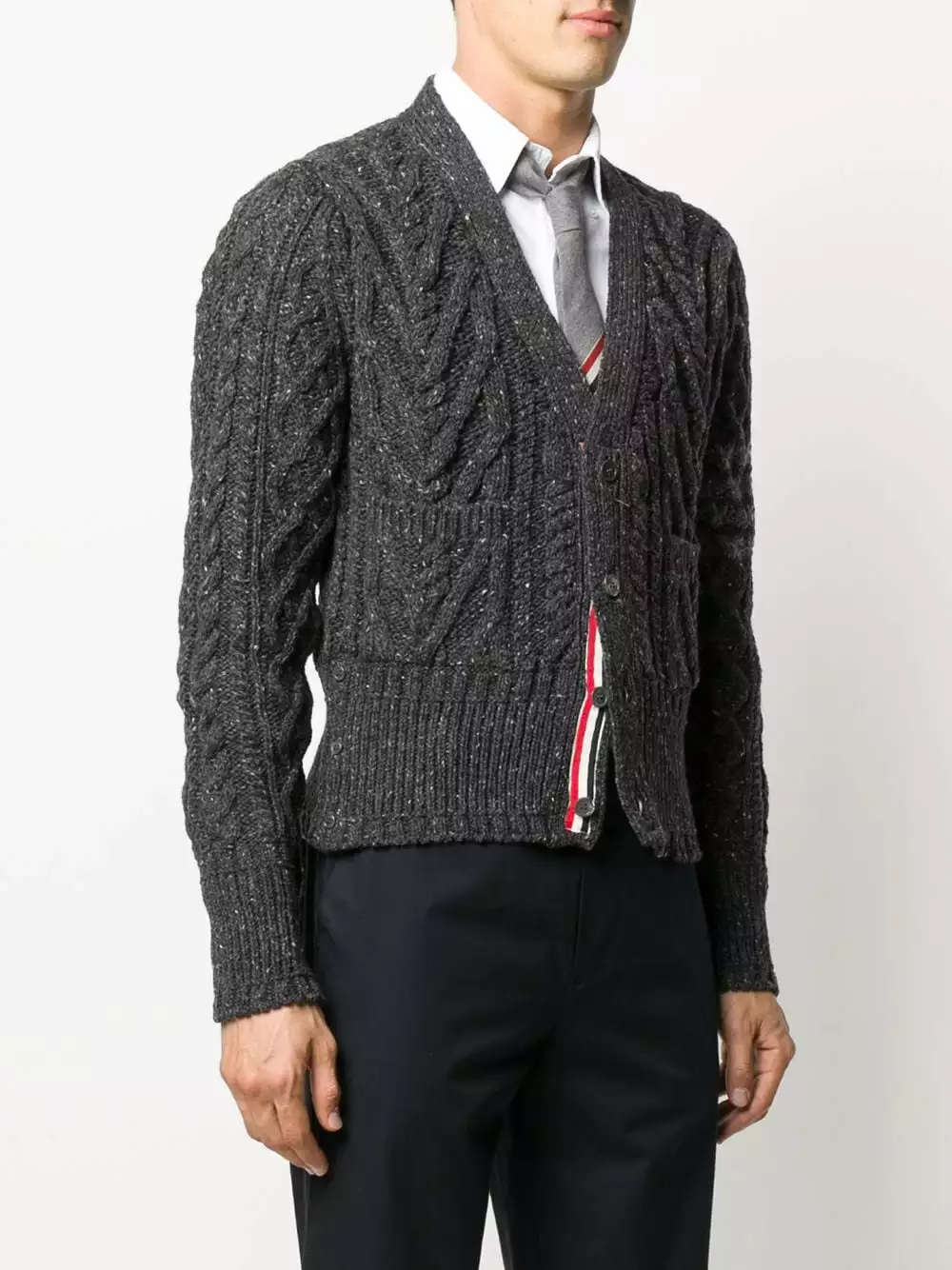 Thom Browne 4 Bar Aran cardigan cardigans of men 3 Thom Browne 4-Bar Aran cardigan
