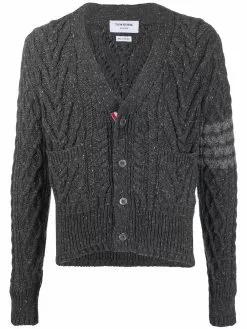 Thom Browne 4-Bar Aran cardigan