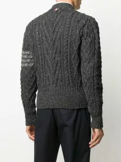 Thom Browne 4 Bar Aran cardigan cardigans of men 8 Thom Browne 4-Bar Aran cardigan