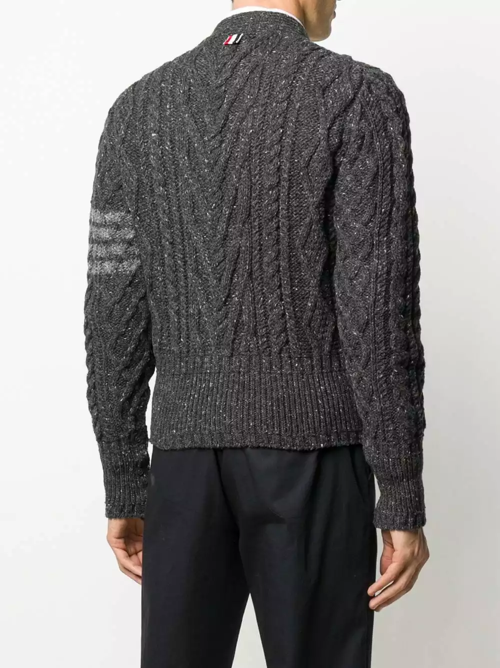 Thom Browne 4 Bar Aran cardigan cardigans of men 4 Thom Browne 4-Bar Aran cardigan