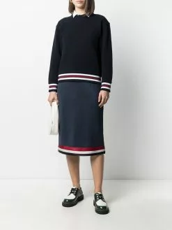 Thom Browne knitted stripe detail jumper