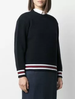 Thom Browne knitted stripe detail jumper