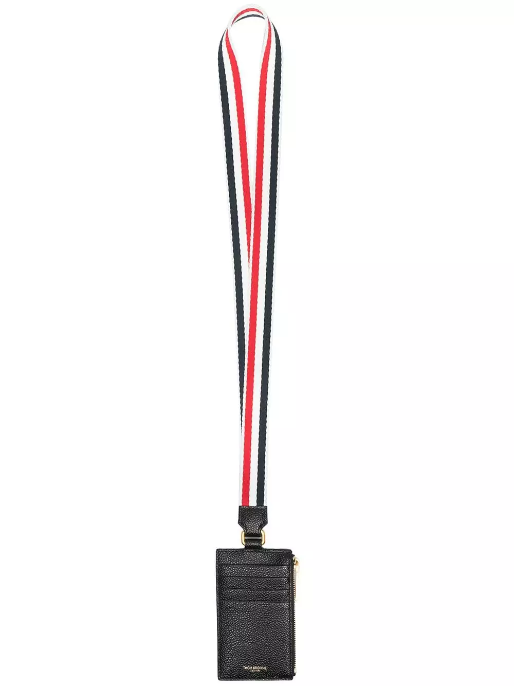 Thom Browne Tri stripe lanyard cardholder wallets & billfolds of men 1 Thom Browne tri-stripe lanyard cardholder