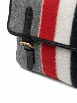 Thom Browne striped felt messenger bag